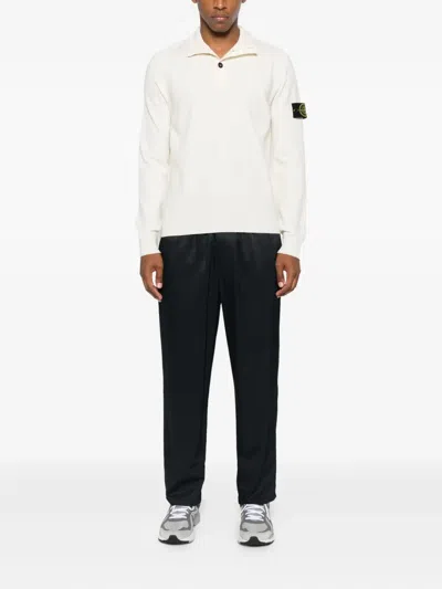 Stone Island High-neck Sweater With Button Closure In Neutral