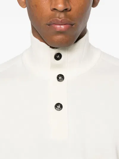 Stone Island High-neck Sweater With Button Closure In Neutral