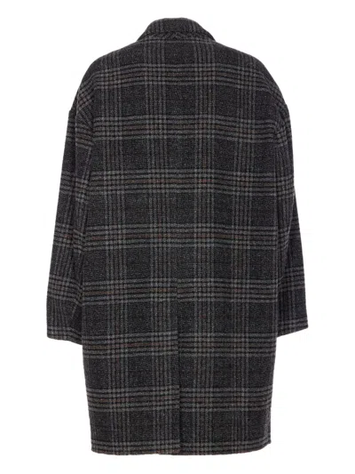 Isabel Marant Étoile Isabel Marant Etoile Plaid Wool Single-breasted Coat In Gray