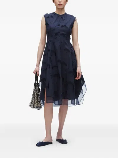 3.1 Phillip Lim Floral-embroidered Sleeveless Midi Dress In Blue