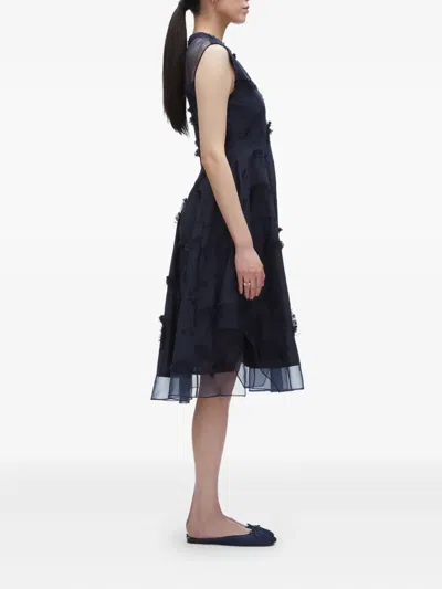 3.1 Phillip Lim Floral-embroidered Sleeveless Midi Dress In Blue