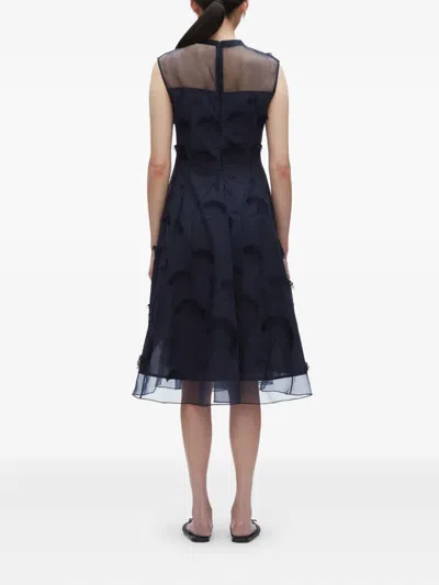 3.1 Phillip Lim Floral-embroidered Sleeveless Midi Dress In Blue