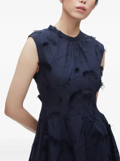 3.1 Phillip Lim Floral-embroidered Sleeveless Midi Dress In Blue