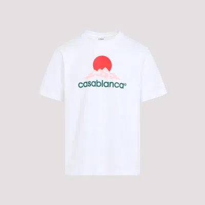 Casablanca White Crewneck T-shirt With Logo On The Front In White