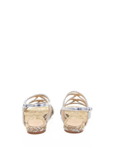 Castaã±er Castañer Pitra Flat Sandal With Metallic Handcrafted Weave