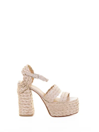 Castaã±er Castañer Sandalo Fresa In Dyed Raffia With Strap Closure In Neutral