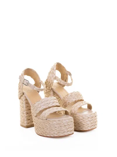 Castaã±er Castañer Sandalo Fresa In Dyed Raffia With Strap Closure In Neutral