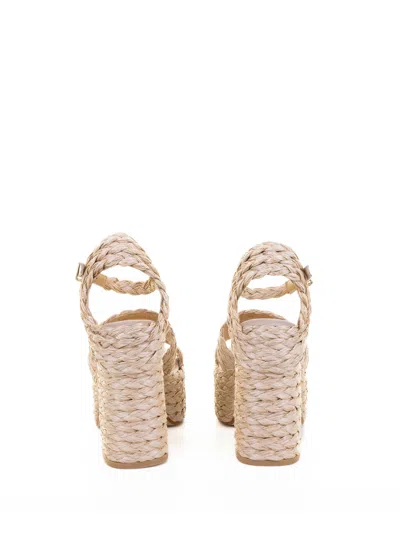 Castaã±er Castañer Sandalo Fresa In Dyed Raffia With Strap Closure In Neutral