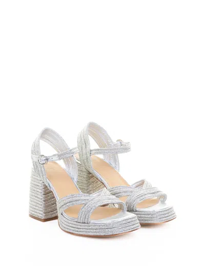 Castaã±er Castaner Valle Sandal With Handmade Metallic Braiding In Metallic