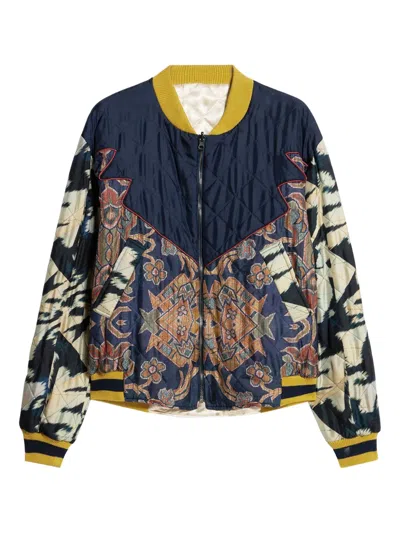 Pierre-louis Mascia Aloada Quilted Bomber Jacket In Blue