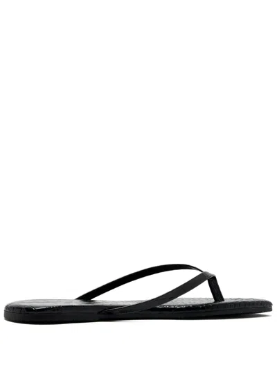 Tkees Lily Leather Flip-flops In Black