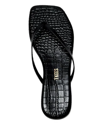 Tkees Lily Leather Flip-flops In Black