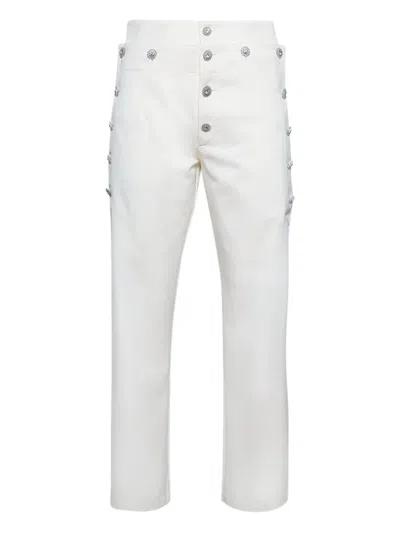 Bluemarble Mariner Jewelled Button Trousers In White