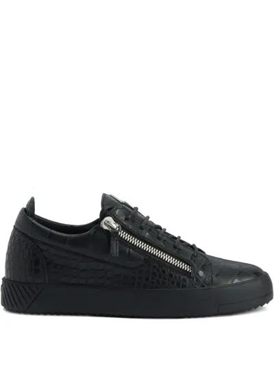 Giuseppe Zanotti Frankie Crocodile-effect Zip Trainers