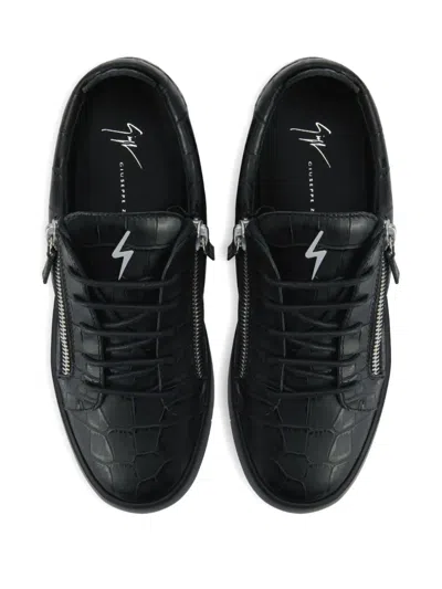 Giuseppe Zanotti Frankie Crocodile-effect Zip Trainers
