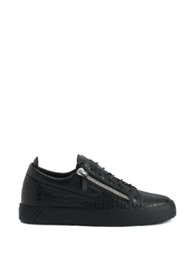 Giuseppe Zanotti Frankie Crocodile-effect Zip Trainers