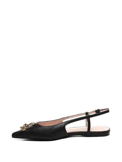 Coccinelle C-me Slingback Leather Ballet Flats In Black