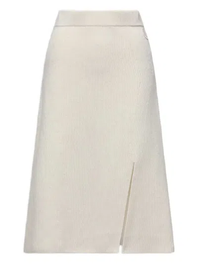 Moncler Jupe Midi En Laine Et Cachemire In Neutral