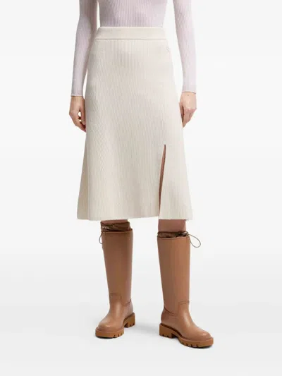 Moncler Jupe Midi En Laine Et Cachemire In Neutral