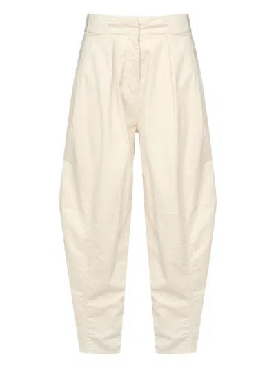 Pinko High-waist Pleated Trousers In White