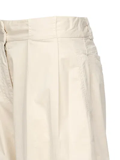 Pinko High-waist Pleated Trousers In White