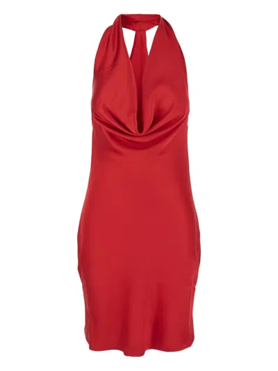 Norma Kamali Halterneck Mini Dress In Red