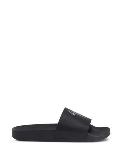Giuseppe Zanotti Brett Signature-embellished Leather Sandals In Black