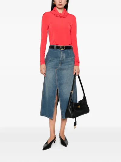Victoria Beckham Denim A-line Skirt In Blue