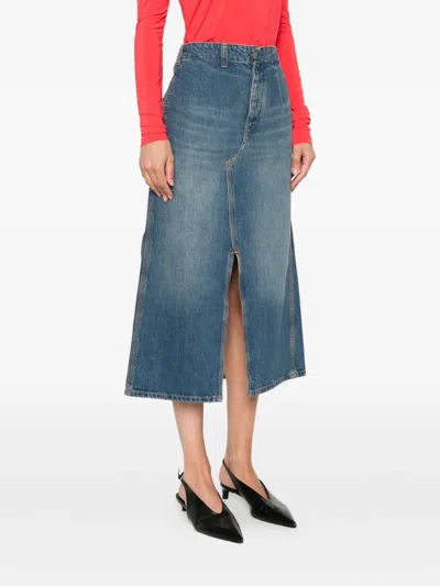 Victoria Beckham Denim A-line Skirt In Blue
