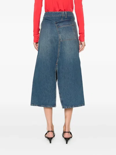 Victoria Beckham Denim A-line Skirt In Blue