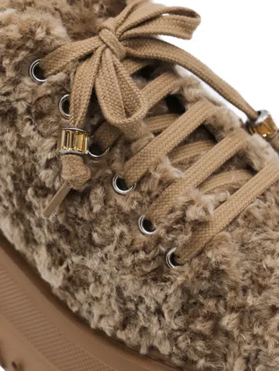 Casadei Low Top Sneakers Platform Sole In Brown