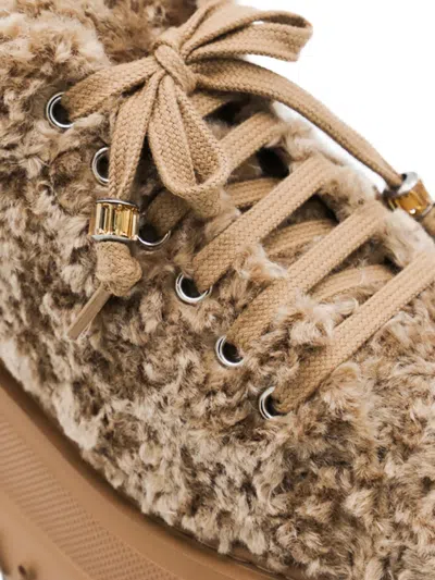 Casadei Low Top Sneakers Platform Sole In Brown