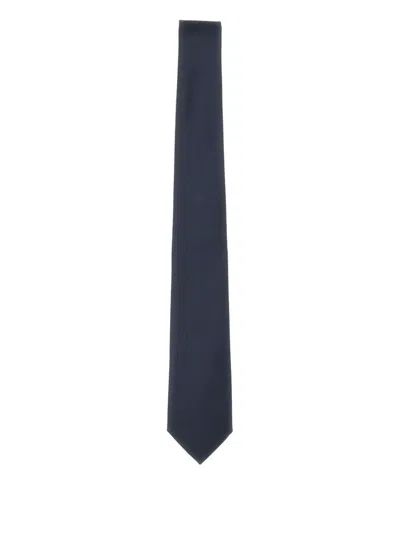 Tagliatore Satin Tie In Blue