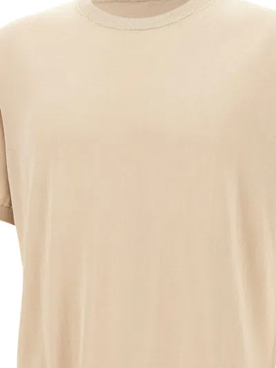 Kangra Cashmere Ribbed Short-sleeve Top In Neutral