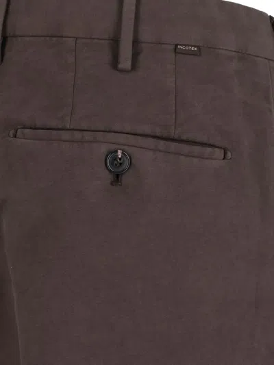Incotex Pleated Chino Trousers In Brown