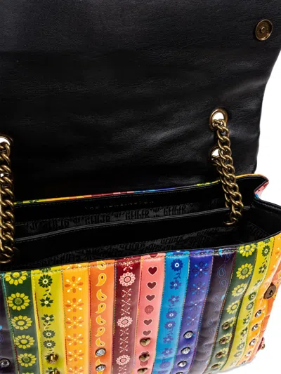 Kurt Geiger Xxl Kensington Rainbow-stripe Shoulder Bag
