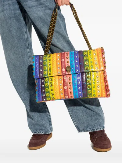 Kurt Geiger Xxl Kensington Rainbow-stripe Shoulder Bag