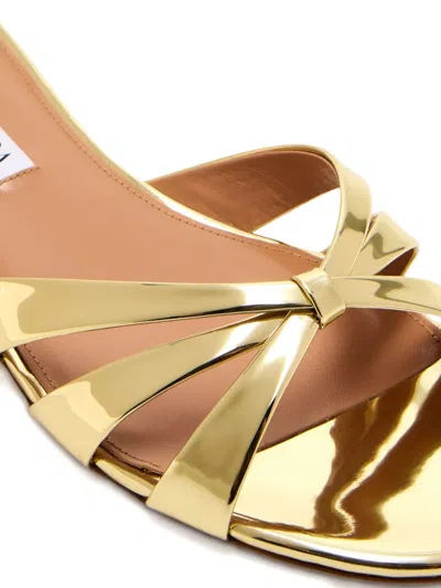 Aquazzura Tati Metallic Leather Sandals In Gold