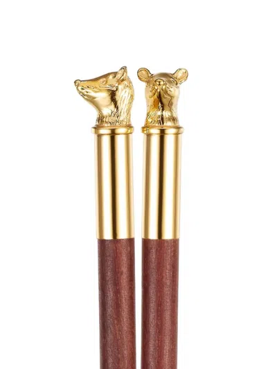 Shanghai Tang Tang Zodiac Essstäbchen Mit Mauskopf In Brown