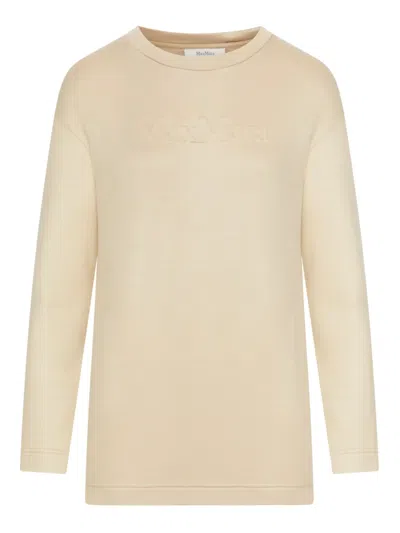 Max Mara Logo-embossed Sweatshirt In Neutral