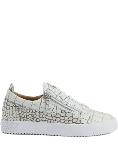 Giuseppe Zanotti Frankie Crocodile-effect Zip Sneakers