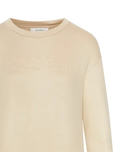 Max Mara Logo-embossed Sweatshirt In Neutral