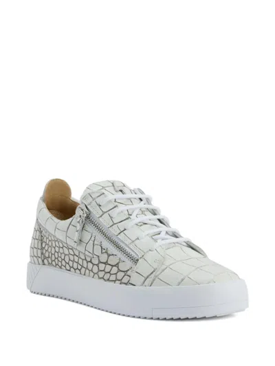 Giuseppe Zanotti Frankie Crocodile-effect Zip Sneakers