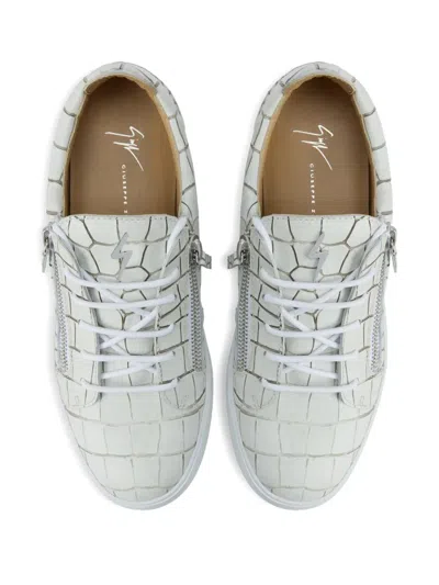 Giuseppe Zanotti Frankie Crocodile-effect Zip Sneakers