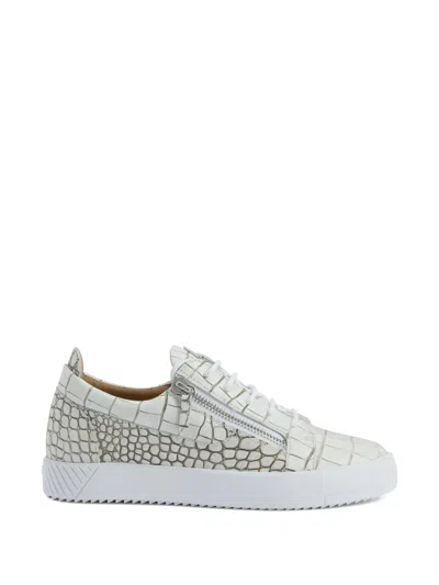 Giuseppe Zanotti Frankie Crocodile-effect Zip Sneakers