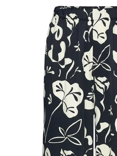Marimekko Floral-print Palazzo Pants In Black
