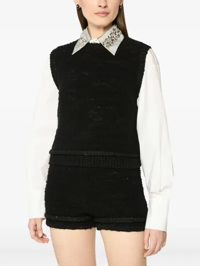 Genny Sequin-embellished Vest In Black