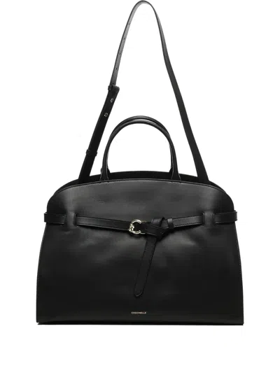 Coccinelle Medium Sabine Belted Cowhide Tote Bag