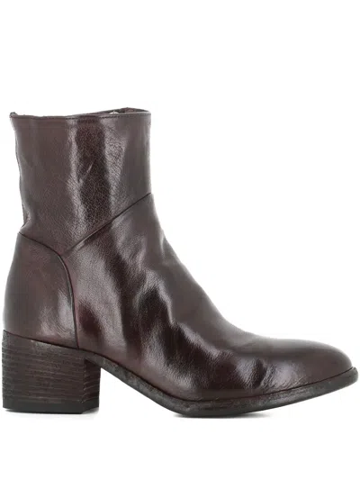 Officine Creative Zipped Block-heel Boots In Brown