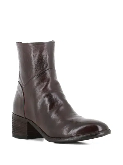 Officine Creative Zipped Block-heel Boots In Brown